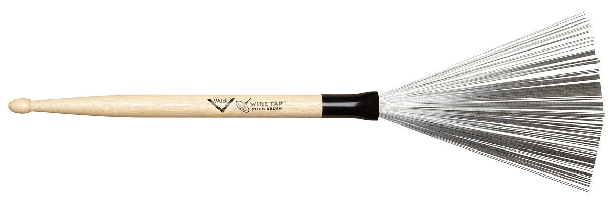 Vater VWTD ''Drumstick Wire Brush'' - Bacchetta 5A in Hickory con spazzola in acciaio intergrata non retraibile